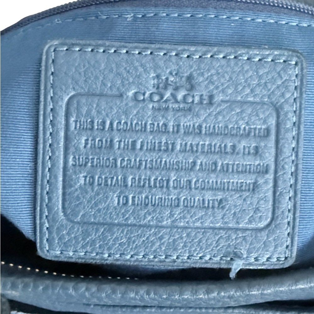 Authentic Coach Mini Ellis Blue Leather Satchel Crossbody Handbag - Picture 11 of 13